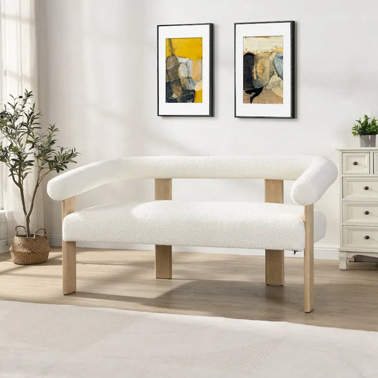 Loft Round armrest loveseat Rubber Wood