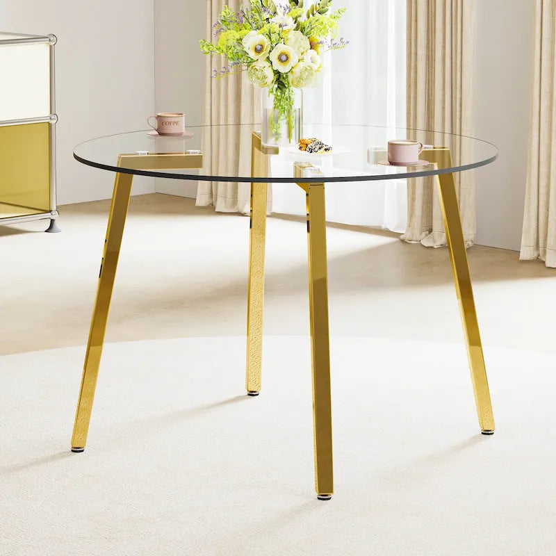 Modern Tempered Glass Table Dining Table Coffee Table End Table Entryway Table for Dining Room