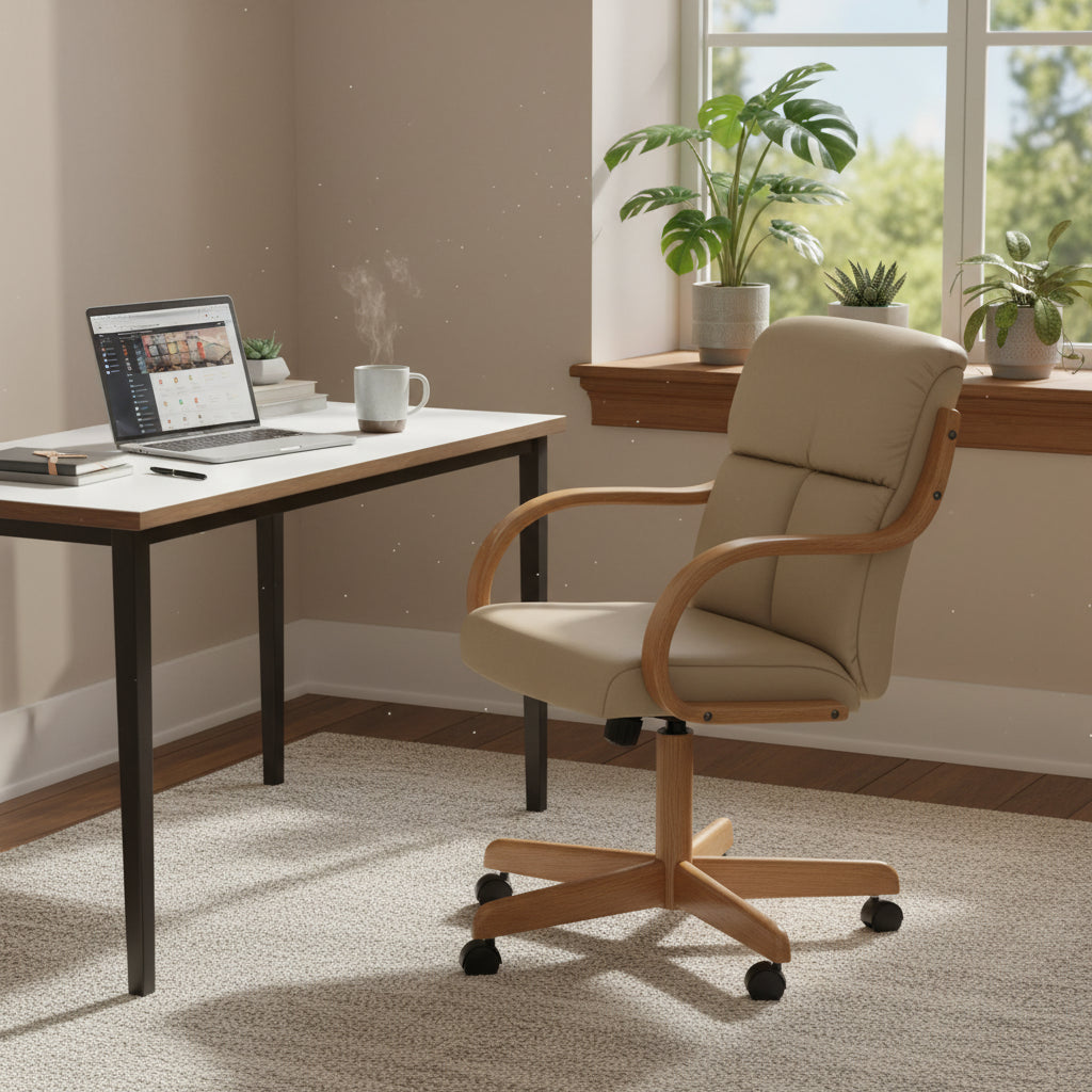 Caster Chair Company Frankie Swivel Bonded Leather Armchair
