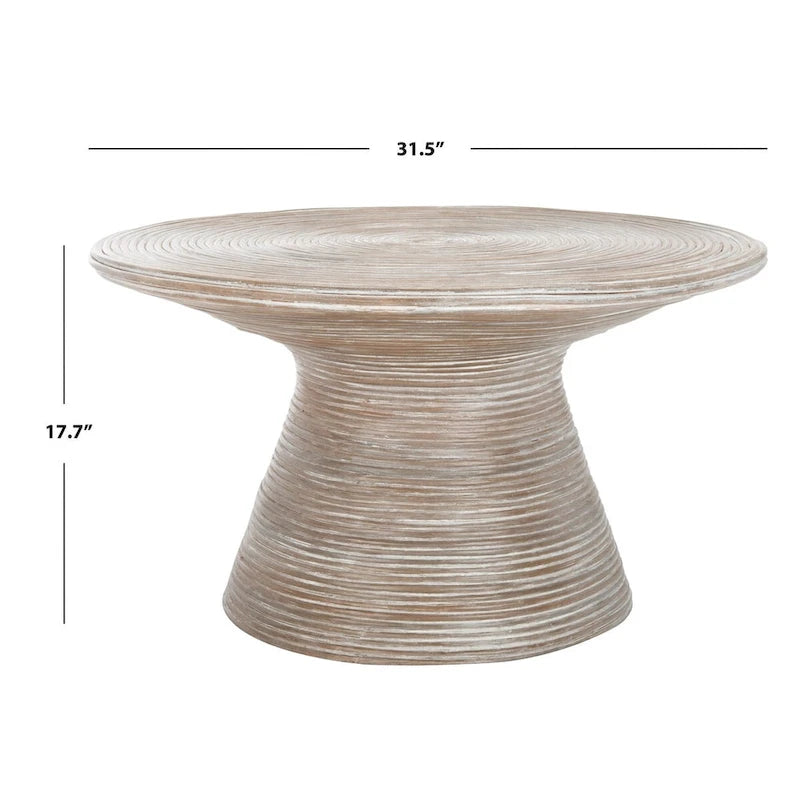 Pedestal Metal Round Coffee Table - 31.5 W x 31.5 L x 17.7 H