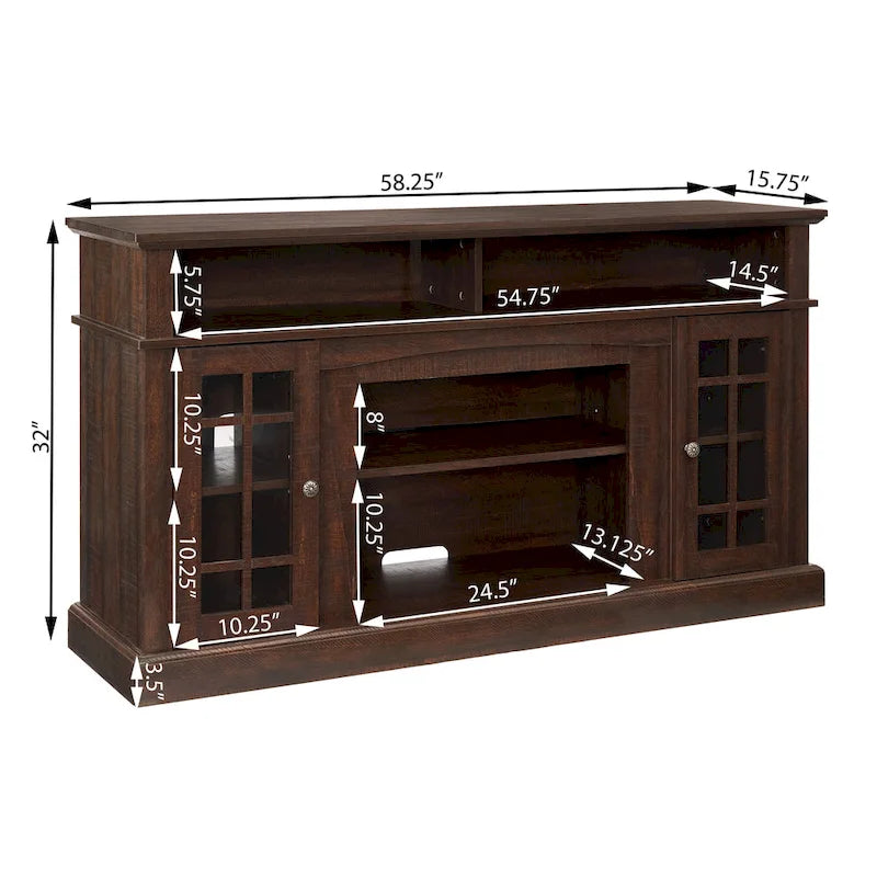58.25 TV Stand with Open & Closed Storage for 65 TVs