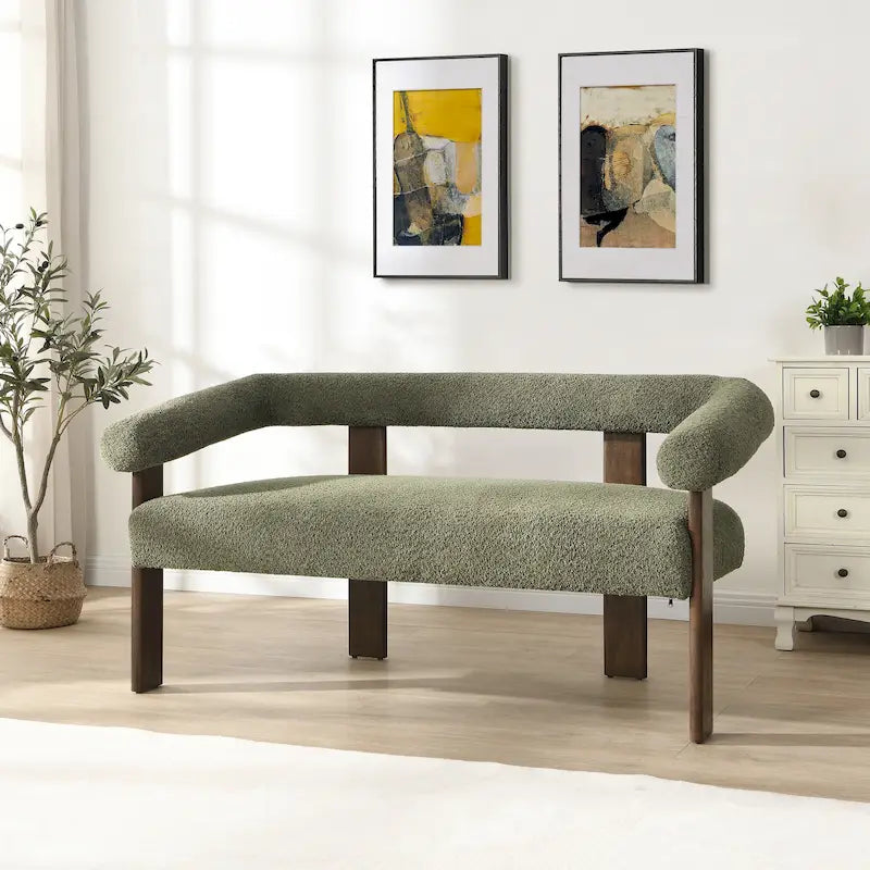 Loft Round armrest loveseat Rubber Wood