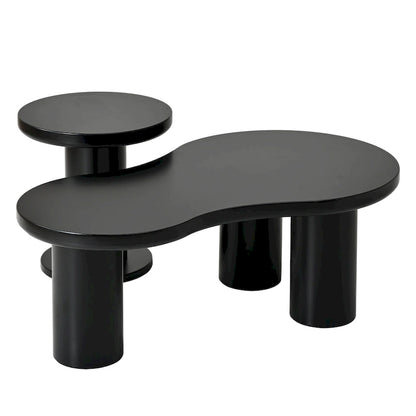 Set of 2 Nesting Cloud Coffee Table with Round Small Side Table