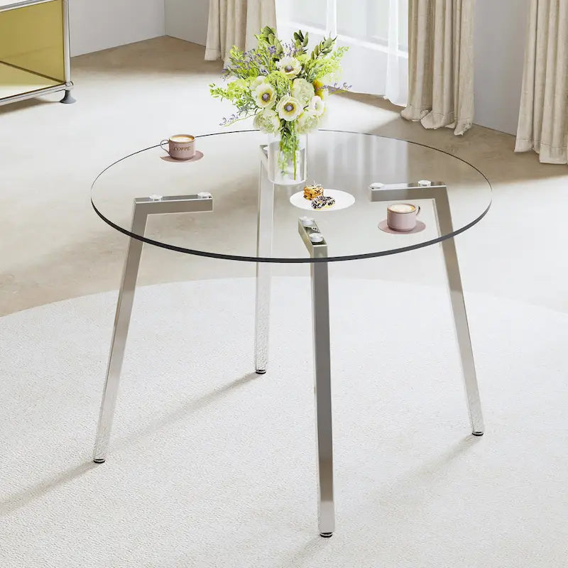 Modern Tempered Glass Table Dining Table Coffee Table End Table Entryway Table for Dining Room