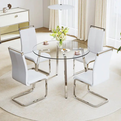Modern Tempered Glass Table Dining Table Coffee Table End Table Entryway Table for Dining Room