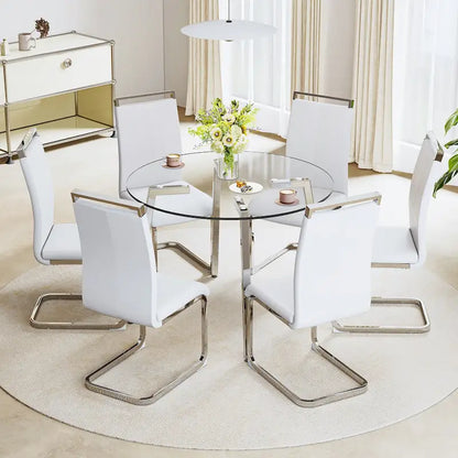 Modern Tempered Glass Table Dining Table Coffee Table End Table Entryway Table for Dining Room
