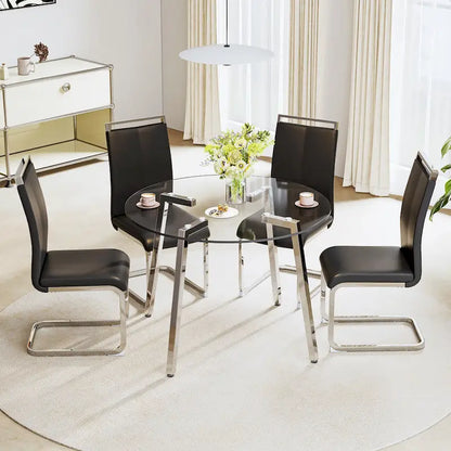 Modern Tempered Glass Table Dining Table Coffee Table End Table Entryway Table for Dining Room