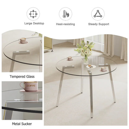 Modern Tempered Glass Table Dining Table Coffee Table End Table Entryway Table for Dining Room