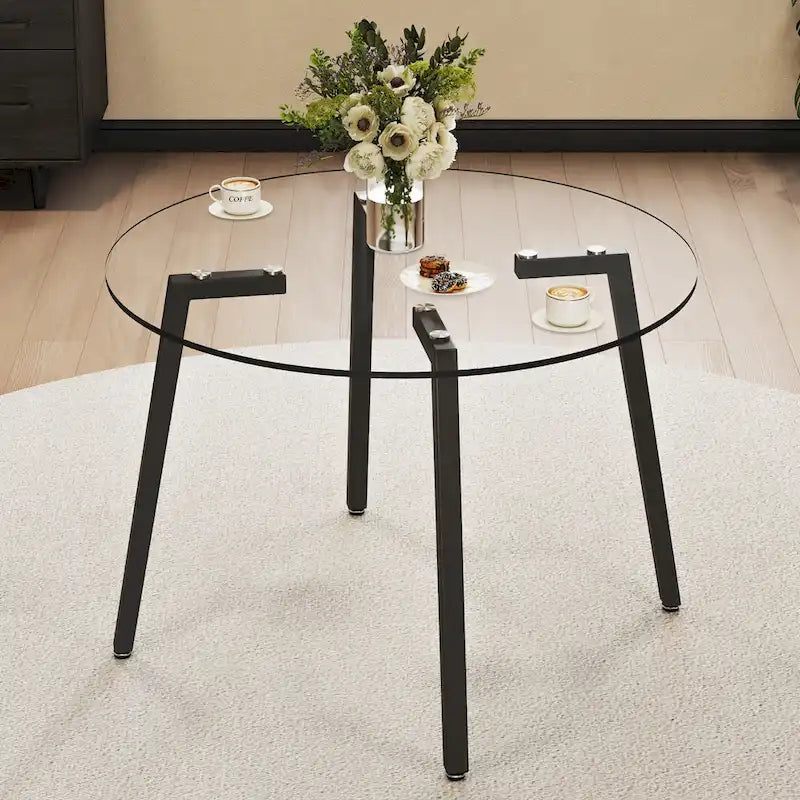 Modern Tempered Glass Table Dining Table Coffee Table End Table Entryway Table for Dining Room