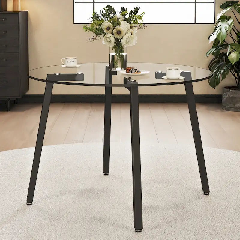 Modern Tempered Glass Table Dining Table Coffee Table End Table Entryway Table for Dining Room