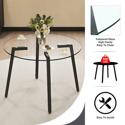 Modern Tempered Glass Table Dining Table Coffee Table End Table Entryway Table for Dining Room