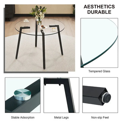 Modern Tempered Glass Table Dining Table Coffee Table End Table Entryway Table for Dining Room