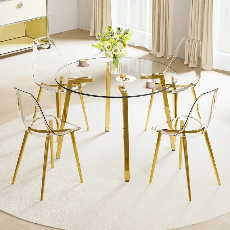 Modern Tempered Glass Table Dining Table Coffee Table End Table Entryway Table for Dining Room