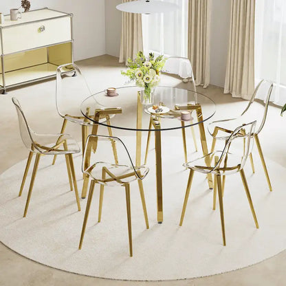 Modern Tempered Glass Table Dining Table Coffee Table End Table Entryway Table for Dining Room
