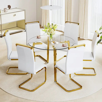 Modern Tempered Glass Table Dining Table Coffee Table End Table Entryway Table for Dining Room