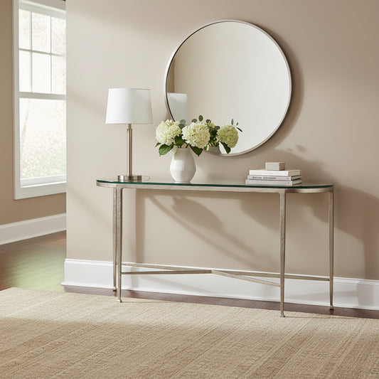Hooker Furniture M14-80151-95 Cora 58 Wide Glass Top Iron Sofa Table