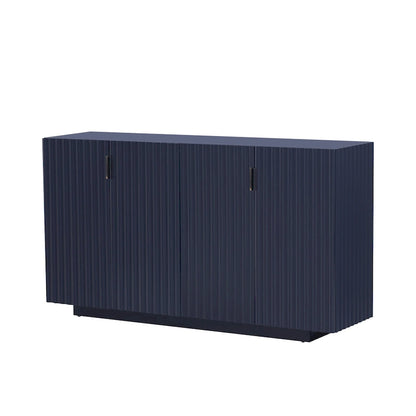 Buffet Cabinet with 4 Fluted Doors, Sideboard Cabinet with Storage, Wooden Storage Cabinet with Adjustable Shelves