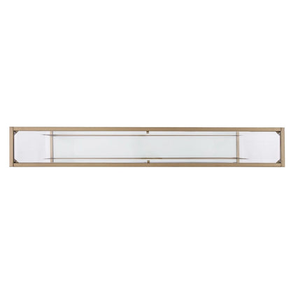 Glass Mirrored Console Table and Metal Frame with Shelf - 56 L x 8 W x 29 H
