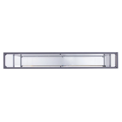 Glass Mirrored Console Table and Metal Frame with Shelf - 56 L x 8 W x 29 H