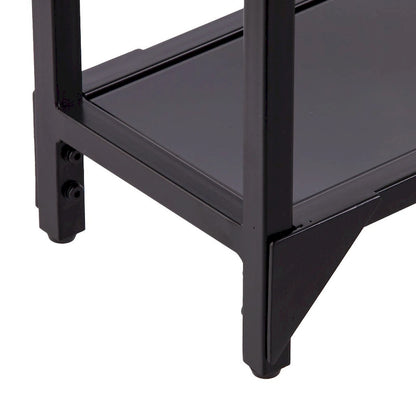Glass Mirrored Console Table and Metal Frame with Shelf - 56 L x 8 W x 29 H
