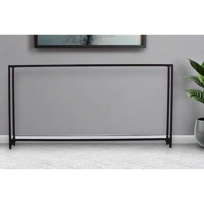 Glass Mirrored Console Table and Metal Frame with Shelf - 56 L x 8 W x 29 H