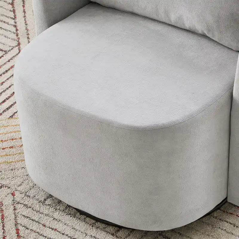 Chenille 360 Swivel Barrel Chair with Ergonomic Curved Design and 440lb Weight Capacity