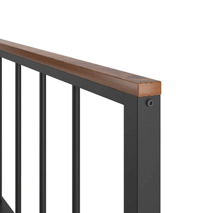 Black Metal Queen Platform Bed Frame with Headboard and Footboard - No Box Spring Required, 660 lbs Capacity