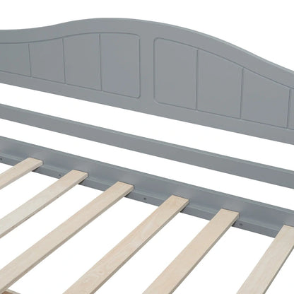Simple Twin Size Pine Wood Canopy Daybed Frame with 2 Storage Drawers