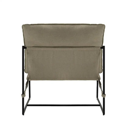 Metal Framed Accent Chair Sling Armchair with Bag Cushion