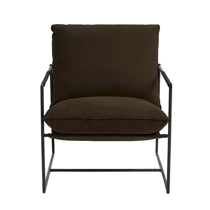 Metal Framed Accent Chair Sling Armchair with Bag Cushion