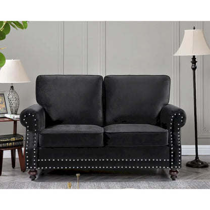 Nailhead Velvet Loveseat