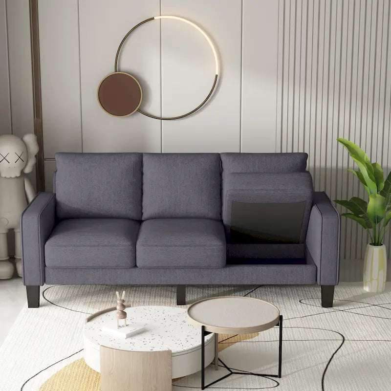 Modern Living Room Furniture Sofa in Beige Fabric