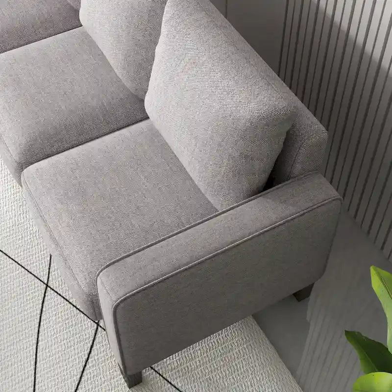 Modern Living Room Furniture Sofa in Beige Fabric
