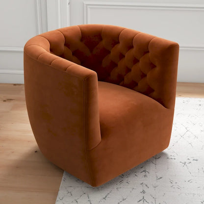 Mid-Century Modern Furniture Comfy Velvet Swivel Accent Chair