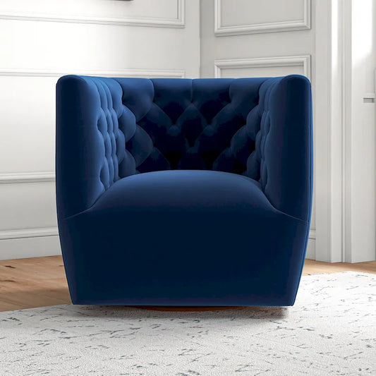 Mid-Century Modern Furniture Comfy Velvet Swivel Accent Chair