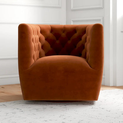 Mid-Century Modern Furniture Comfy Velvet Swivel Accent Chair