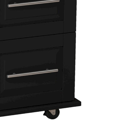 Kitchen Island Cart with 2 Door Cabinet and Three Drawers