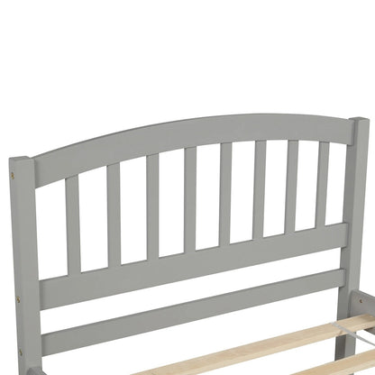 Twin size Platform Wood Bed Frame with Trundle