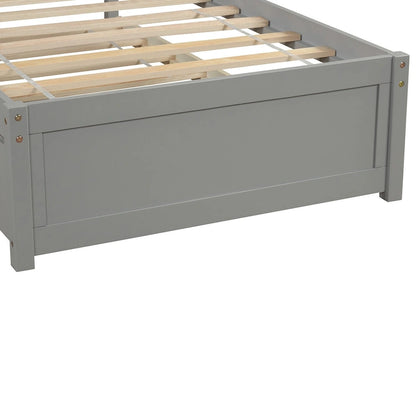Twin size Platform Wood Bed Frame with Trundle