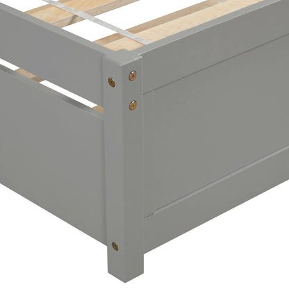 Twin size Platform Wood Bed Frame with Trundle