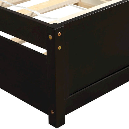 Twin size Platform Wood Bed Frame with Trundle