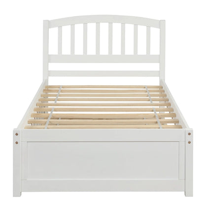 Twin size Platform Wood Bed Frame with Trundle