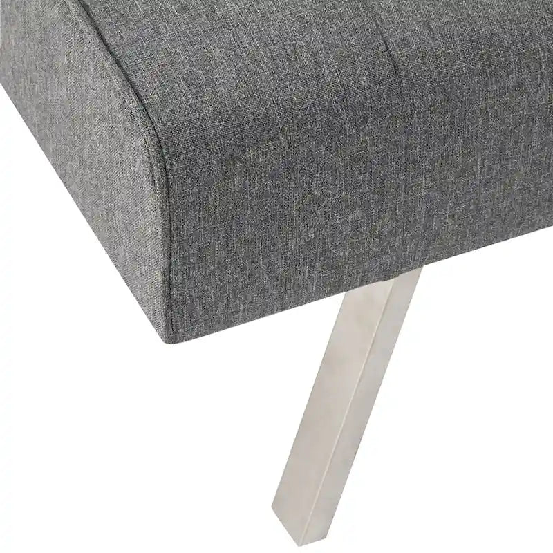 Tufted Mid-Century Modern Split Back Futon Sofa Couch Bed with Chrome Legs