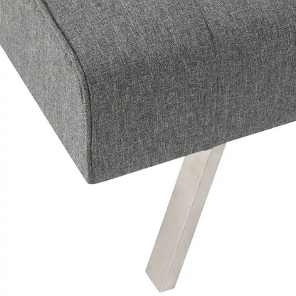 Tufted Mid-Century Modern Split Back Futon Sofa Couch Bed with Chrome Legs
