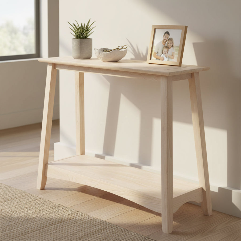 Bombay Unfinished Solid Parawood Console Table