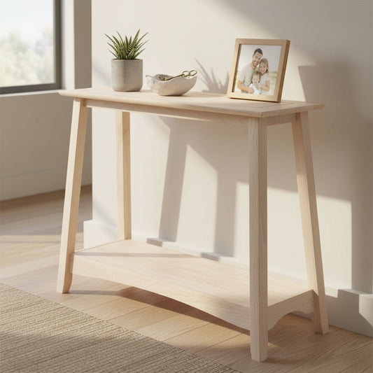 Bombay Unfinished Solid Parawood Console Table