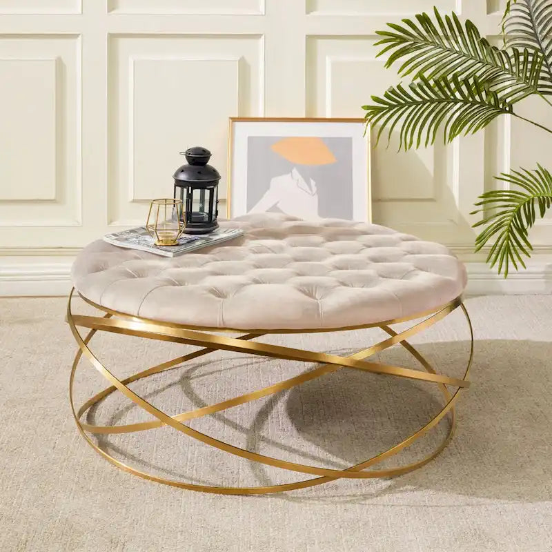 Tufted Velvet Ottoman