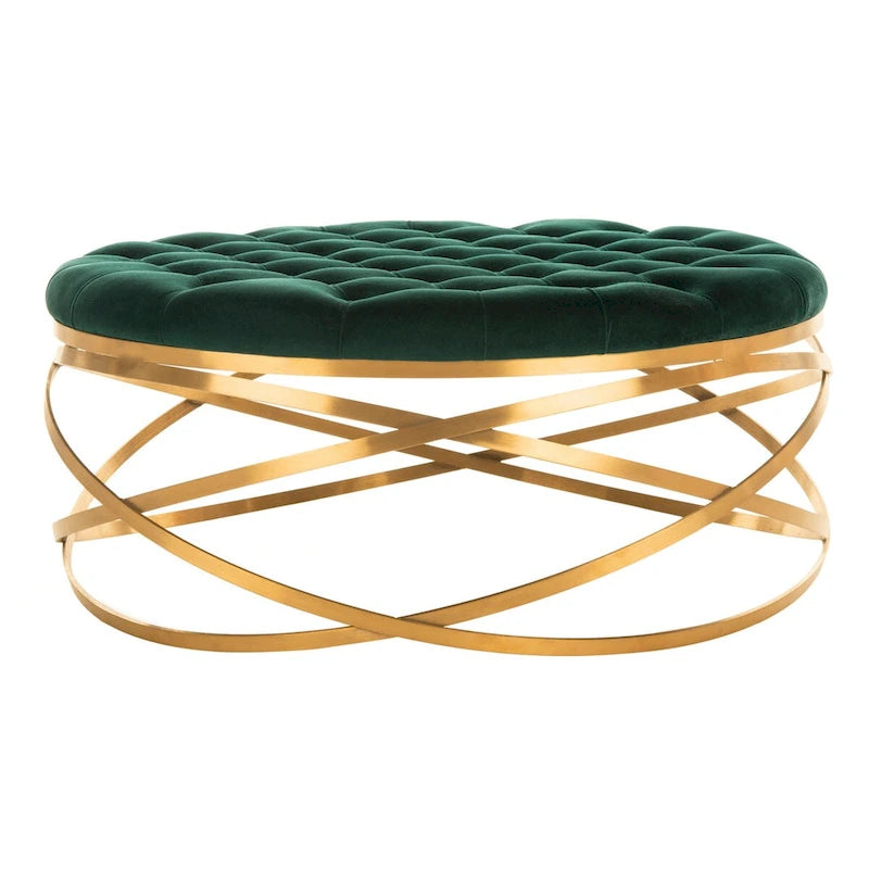 Tufted Velvet Ottoman