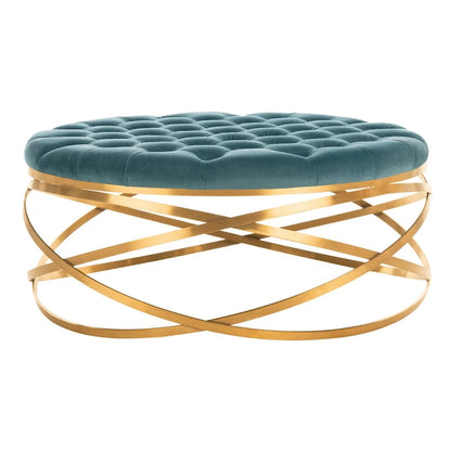 Tufted Velvet Ottoman