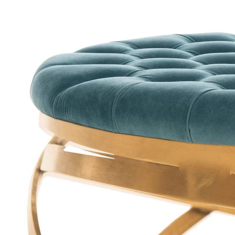 Tufted Velvet Ottoman